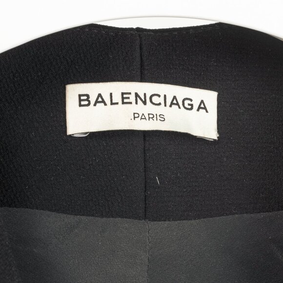 Balenciaga Black Crepe Back-Pleat Sleeveless Dress - Picture 6 of 9